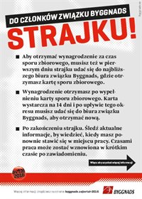 Flygblad: Strajku – do członków związku Byggnads