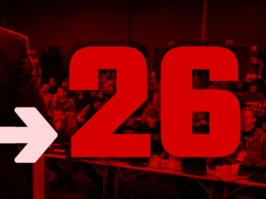 Podiedeltagare på kongress