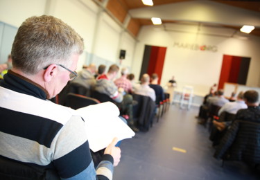 Bild från möteslokalen vid Regionfullmäktige