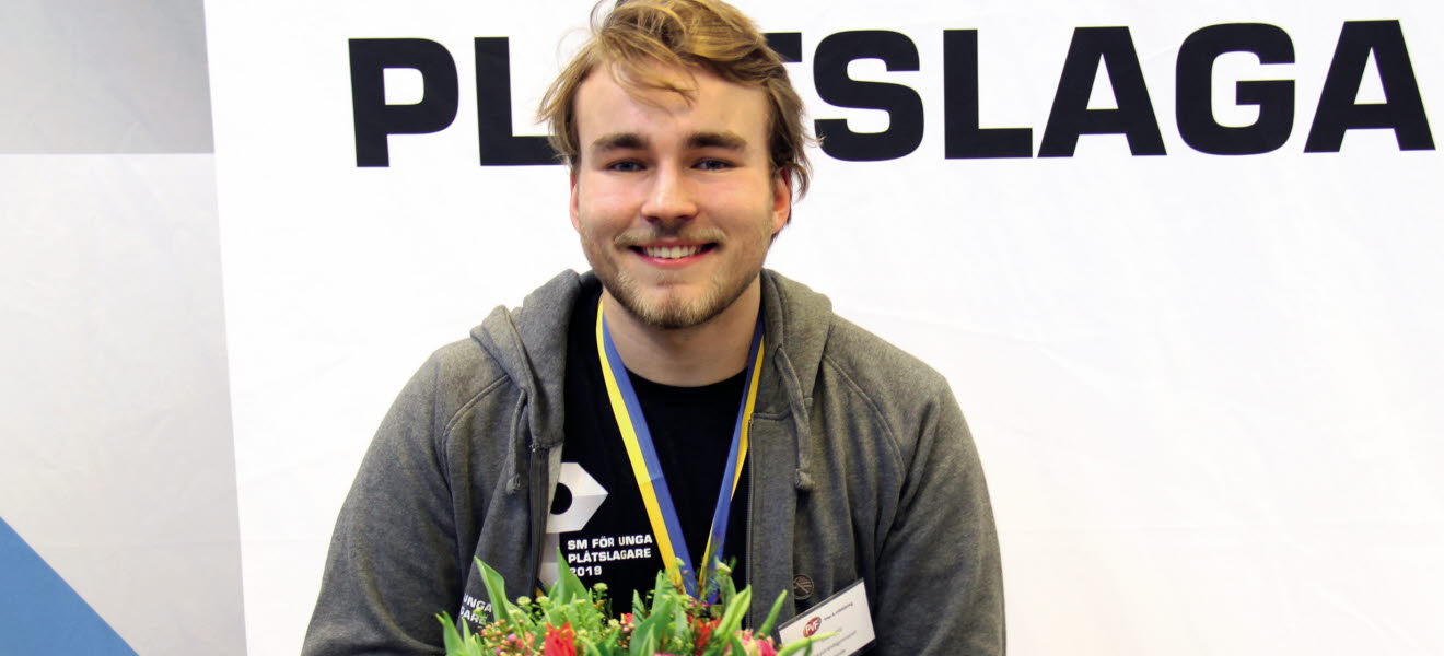 Olle Spets blev svensk mästare i plåtslageri.