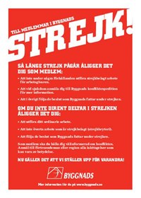 Flygblad: Strejk! Till medlemmar i Byggnads